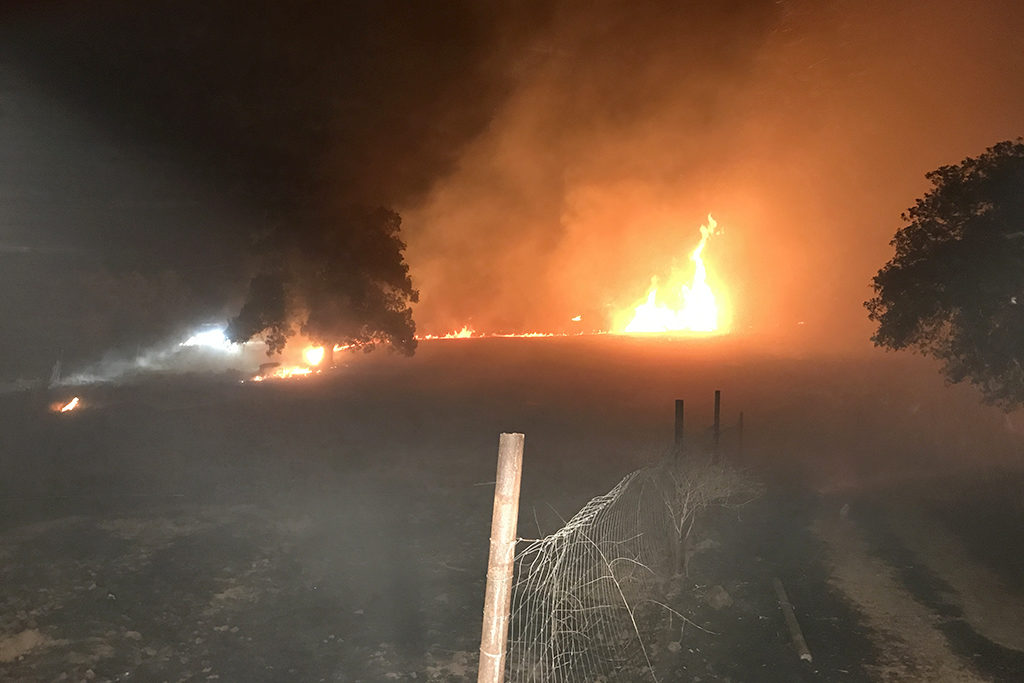 Regusci Ranch amidst the firestorm